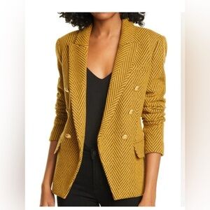 L’AGENCE wool blend knit Kenzie double breasted blazer in excellent cond. 8EU